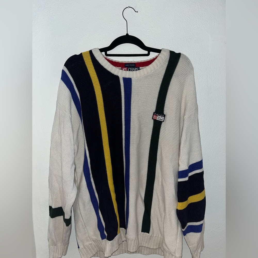 Chaps , Ralph Lauren multi-color sweater.